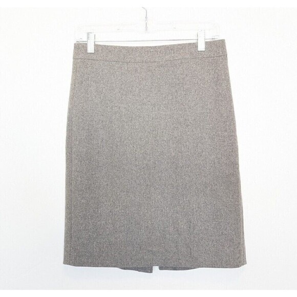 J Crew Wool Blend Skirt Women's Size 0 Gray Pencil Knee Length - Picture 2 of 10